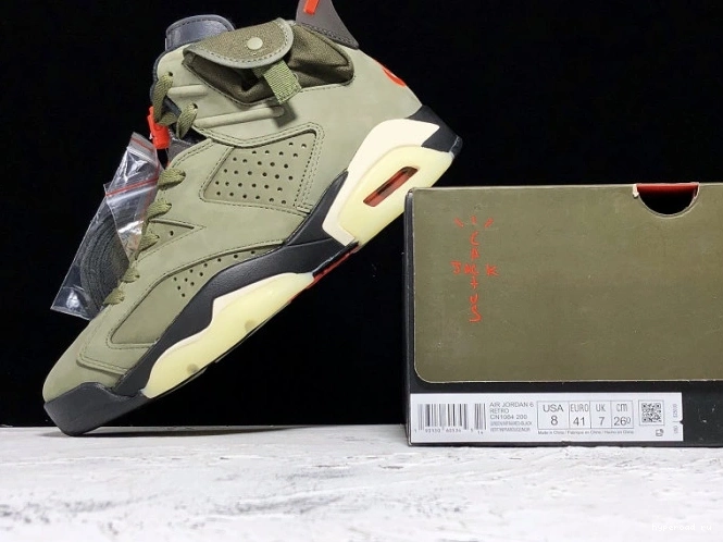 Scott Medium CN1084-200 Air Olive 6 Jordan x Travis 0629